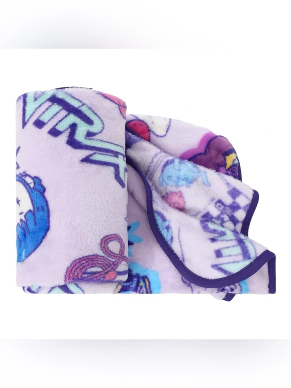 K-Pop Demon Travel Blanket & Squishy Pillow - Purple